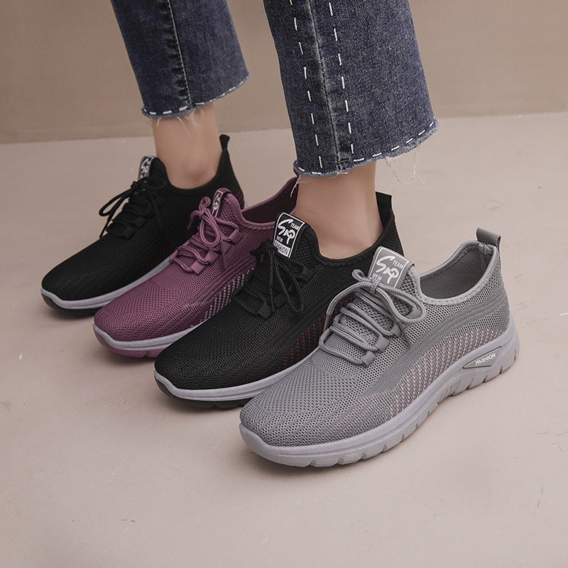 Women's Shoes Mesh Breathable Plus Size Round Head Outdoor Sneakers