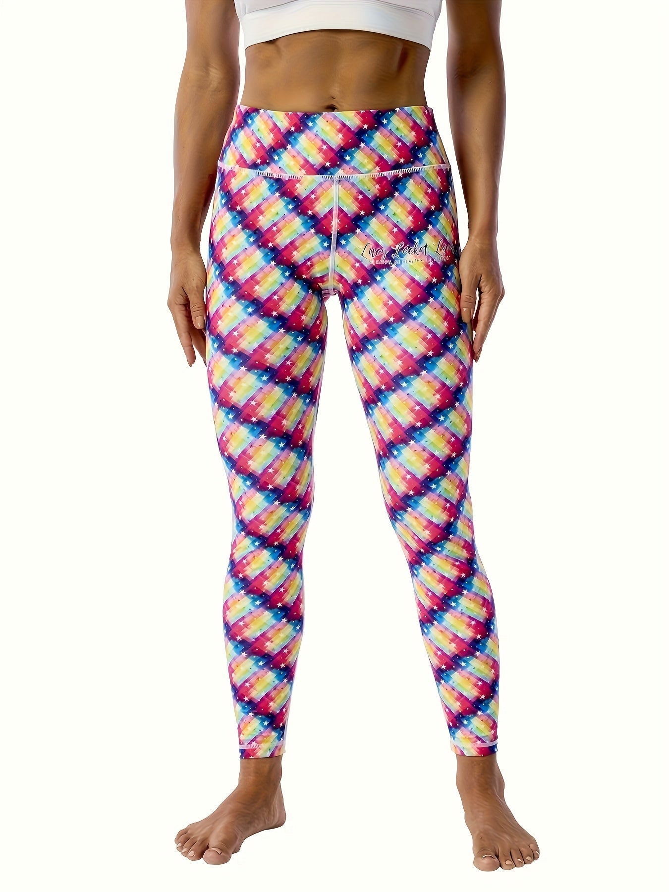 Women's Fashion High Waist Printed Yoga Leggings with Tummy Control, Butt Lift and Back Zipper Pocket for Sports and Fitness