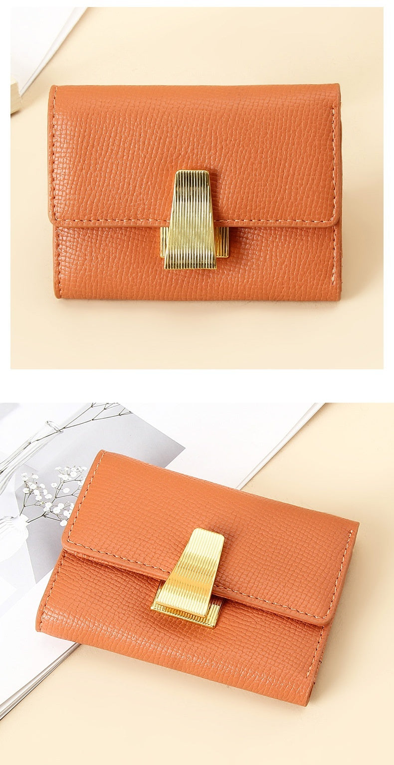 Women's High Sense Niche 70 Off Short Style Multiple Card Slots Multi-functional Leather Wallet