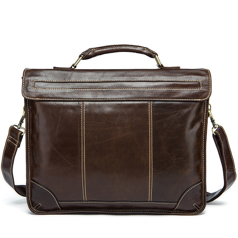 First Layer Cowhide Mens Bag Retro Trendy Texture Handbag