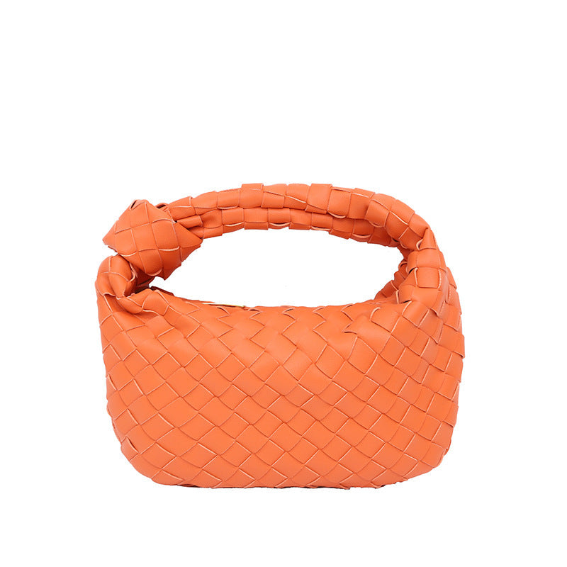 Woven Croissant Knotted Handbag Underarm Hand Bag-Aria Doejay