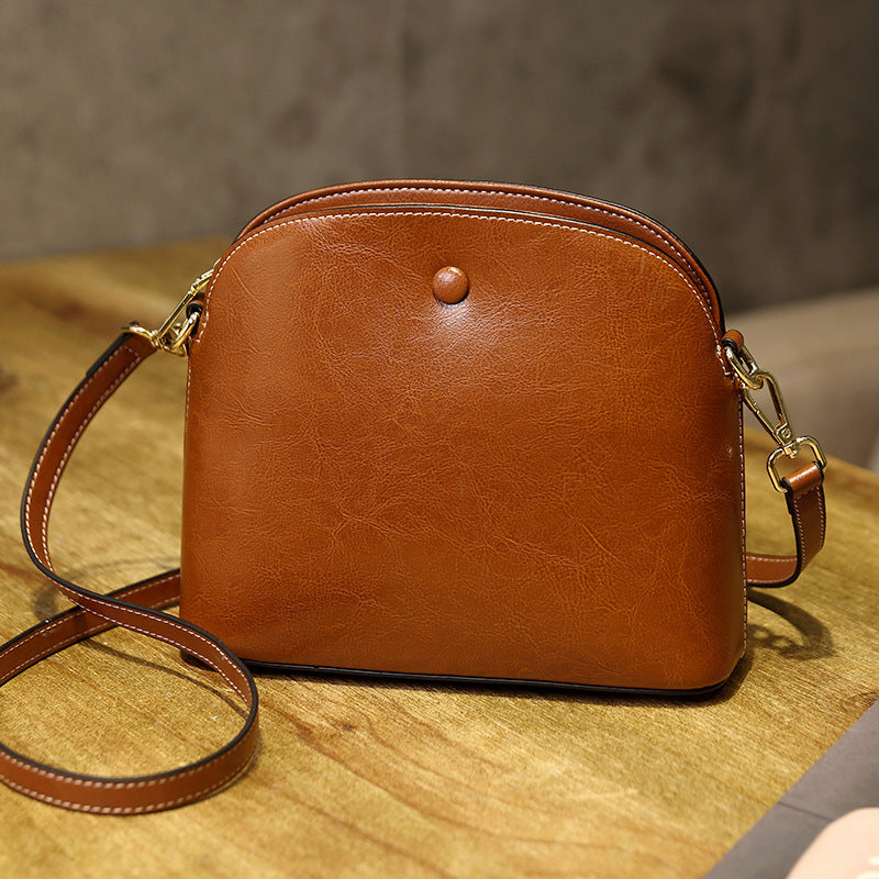 Niche Female Leather One-shoulder Crossbody Bag