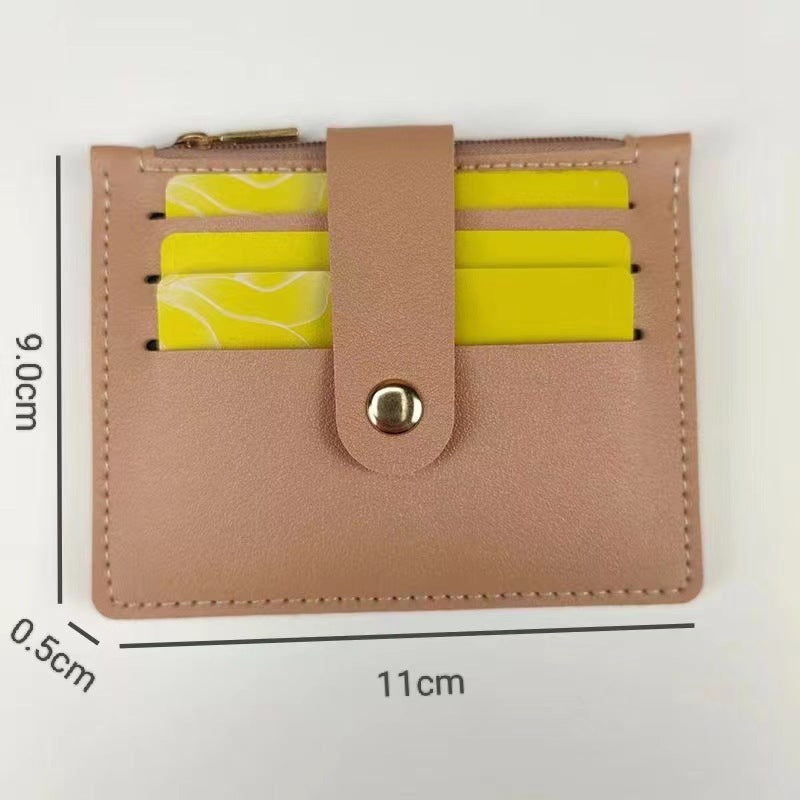 Short Small Card Holder Certificate Holder Women With Zipper