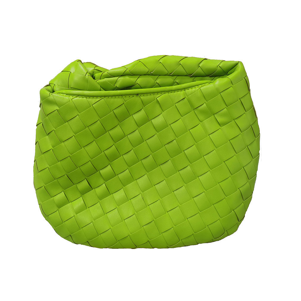 Woven Croissant Knotted Handbag Underarm Hand Bag-Aria Doejay