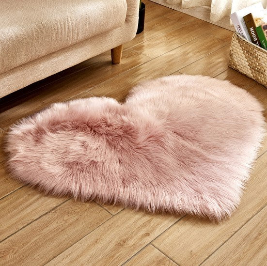 Plush Heart Shaped Carpet Non-Slip Mat Fluffy Rug Floor Mat Blanket Sofa Cushion Foot Pad Carpets For Living Room Home Decor-Aria Doejay