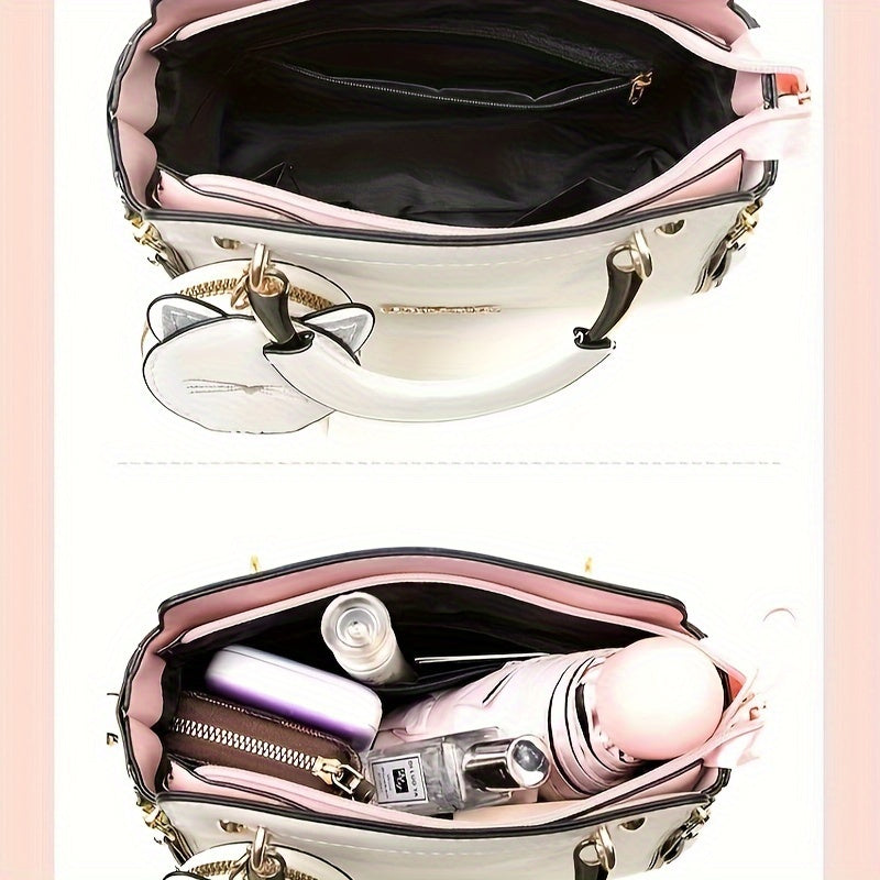 Bag Female Fashion Sweet Lady Handbag Korean Version Of Leisure Personality Cat Shoulder Messenger Bag Tide.