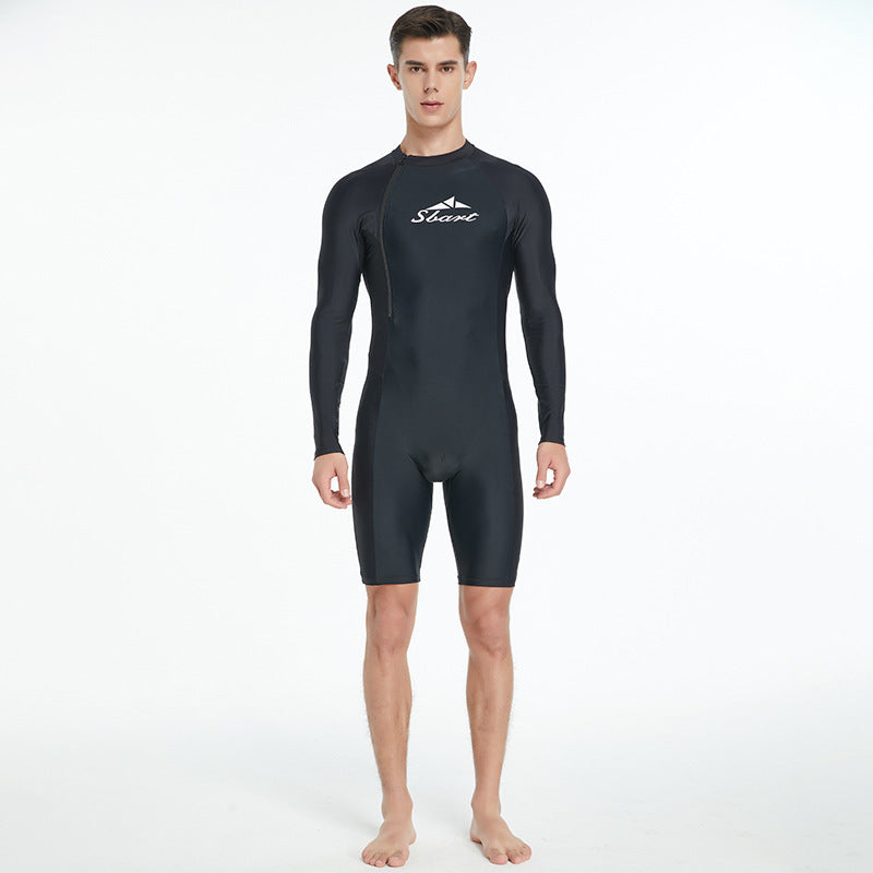 Men's One-piece Swimsuit Tight Long Sleeve Sun Protection Quick-drying