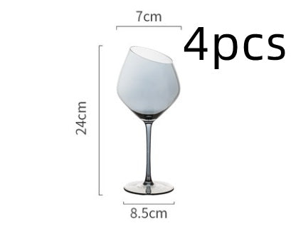 Wine Glass Oblique Mouth, Red Wine Glass Crystal Champagne Glass High-end Goblet Foreign Wine Glass-Aria Doejay