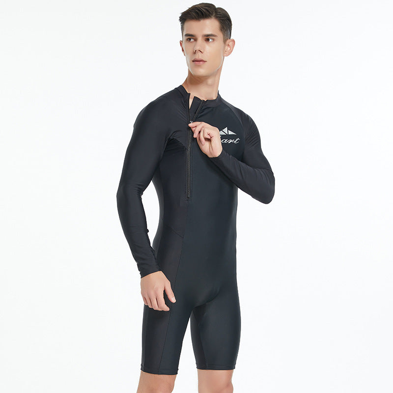 Men's One-piece Swimsuit Tight Long Sleeve Sun Protection Quick-drying