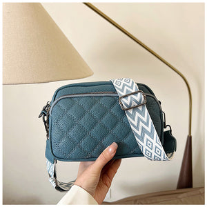 All-match Diamond Pattern Soft Leather Shoulder Messenger Bag