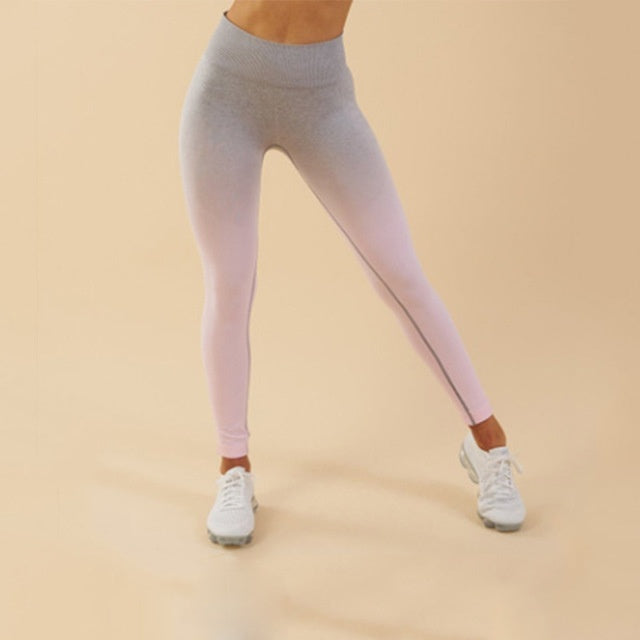 Kaya Seamless Ombre Legging - Orange Red-Aria Doejay