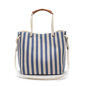 Crossbody Portable Striped Simple Canvas Bag