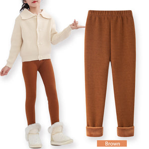 FallWinter Hot-selling Girls' Leggings Fleece-lined Warm Cropped Pants-Aria Doejay