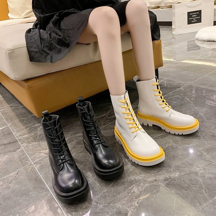 Korean style lace-up boots-Aria Doejay