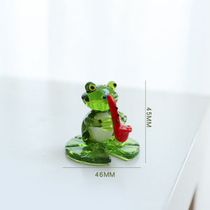 Home Decor Glass Frog Ornament Shape-Aria Doejay