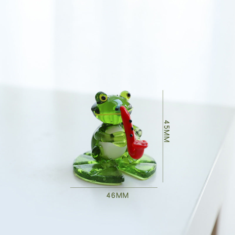 Home Decor Glass Frog Ornament Shape-Aria Doejay