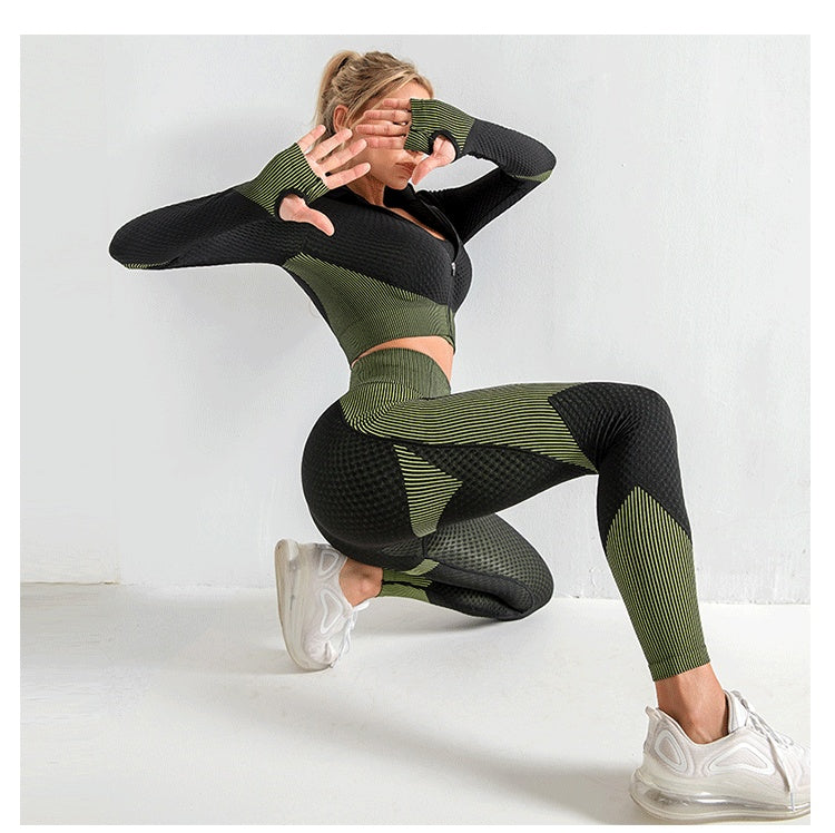 Zipper yoga suit-Aria Doejay