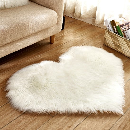 Plush Heart Shaped Carpet Non-Slip Mat Fluffy Rug Floor Mat Blanket Sofa Cushion Foot Pad Carpets For Living Room Home Decor-Aria Doejay