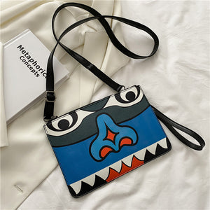 New Fashion Temperament Bag, Clutch Envelope Bag, Printed Shoulder Bag, Graffiti Stitching Diagonal Bag