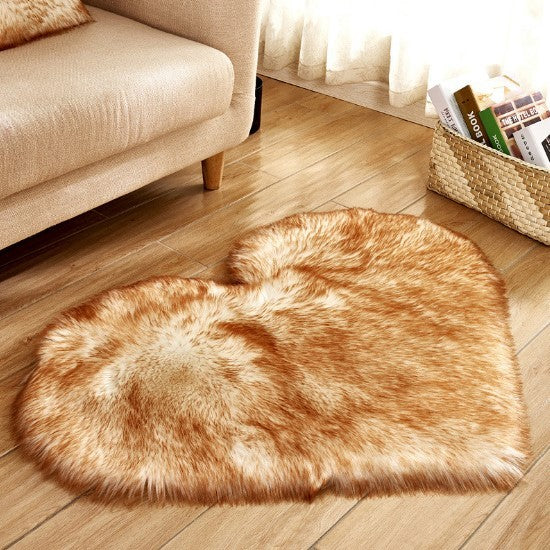 Plush Heart Shaped Carpet Non-Slip Mat Fluffy Rug Floor Mat Blanket Sofa Cushion Foot Pad Carpets For Living Room Home Decor-Aria Doejay