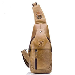 Men's Leather Shoulder Crossbody Leather Chest Bag