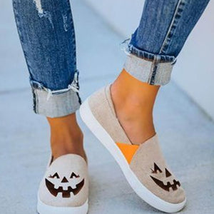 Halloween Bat Canvas Flat Shoes