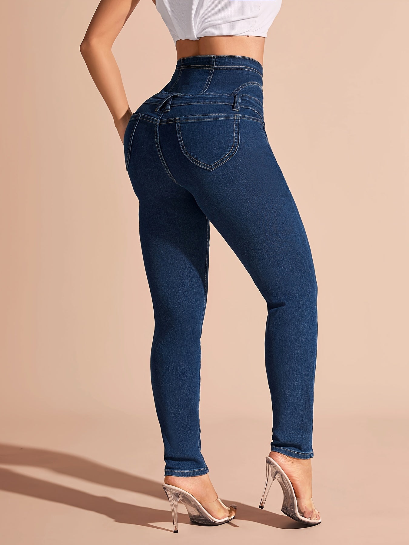 Stretchy Casual Skinny Jeans, Stylish & Slim Fit Denim Pants, Women's Denim Jeans & Clothing