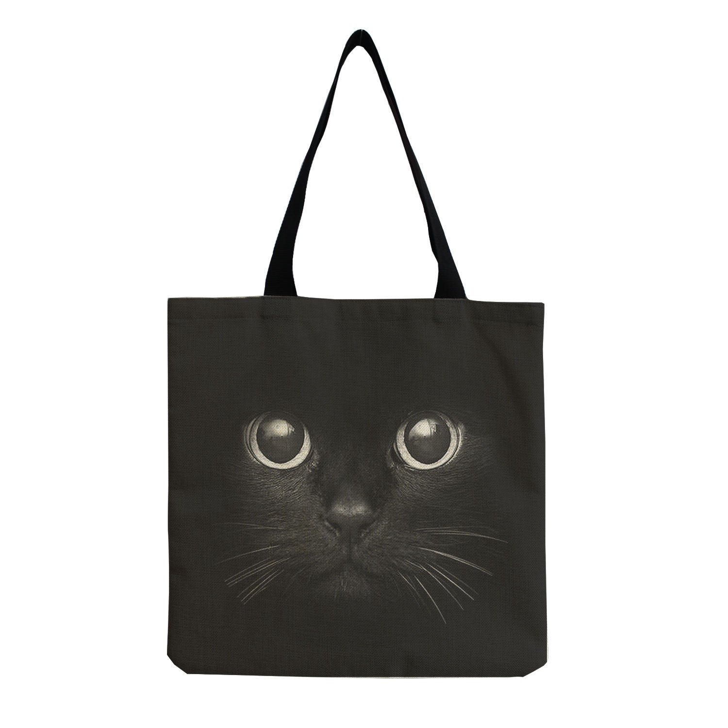 Cat Printed Cotton And Linen Shopping Bag