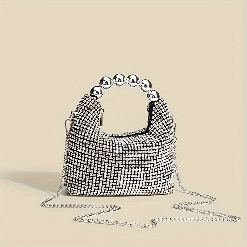 European And American Cross-border Women's Bag Shiny Rhinestone Handbag Chain Dinner Bag Single Shoulder Crossbody Foreign Trade Women's Bag