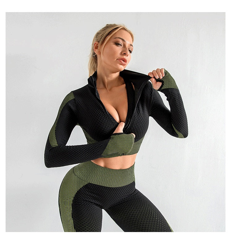 Zipper yoga suit-Aria Doejay