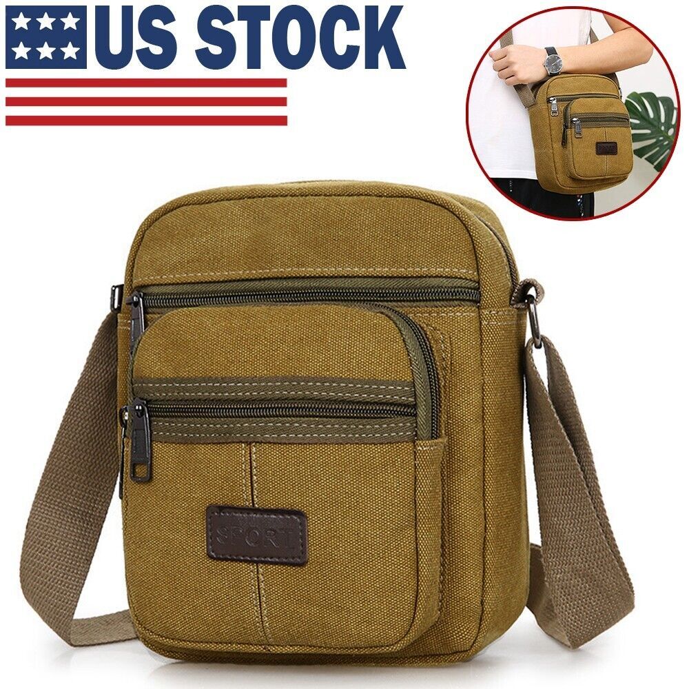 Men's Crossbody Messenger Bag Canvas Bags Casual Shoulder Satchel Handbag Pouch-Aria Doejay