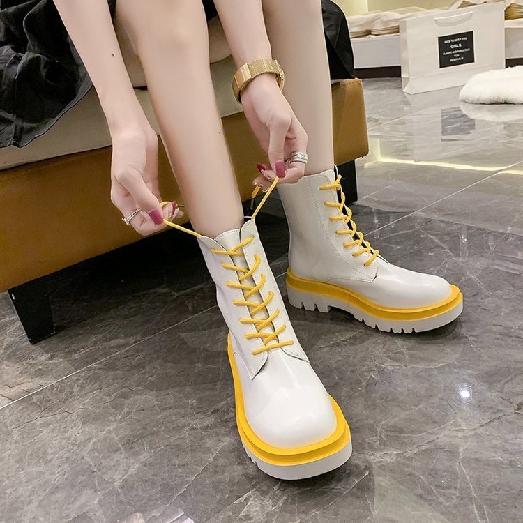 Korean style lace-up boots-Aria Doejay