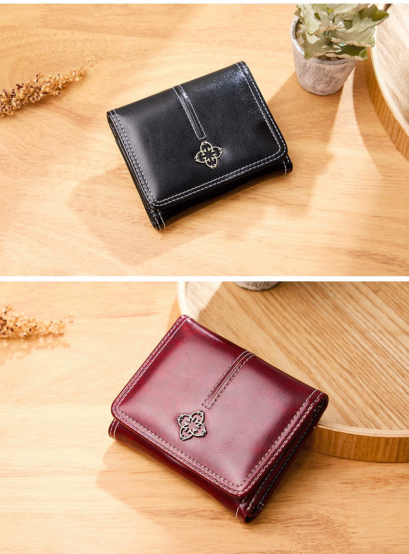 Women's Short Trifold Vintage Wallet