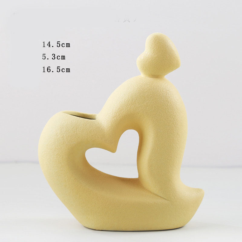 Ceramic Vase Home Decor Room Decoration Sculpture Matte Abstract Character Vase Statue Living Room Decoration Desktop Pen Holder-Aria Doejay