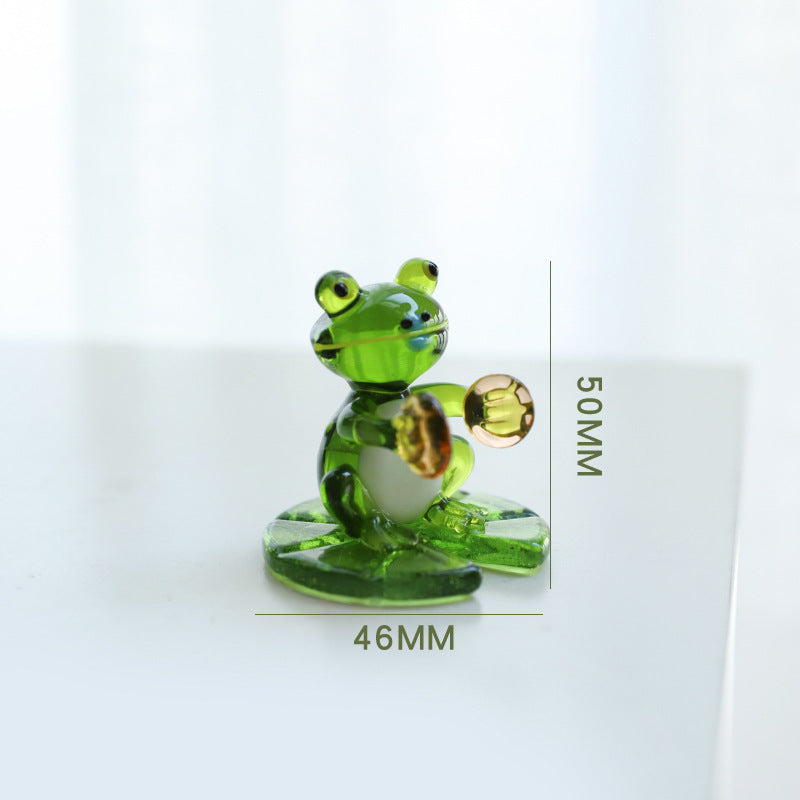 Home Decor Glass Frog Ornament Shape-Aria Doejay