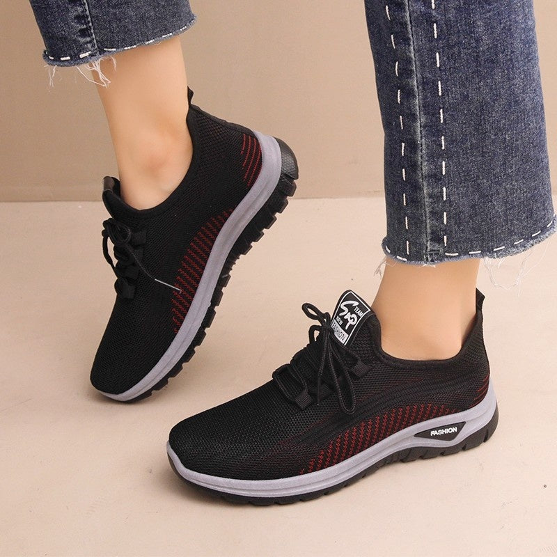 Women's Shoes Mesh Breathable Plus Size Round Head Outdoor Sneakers