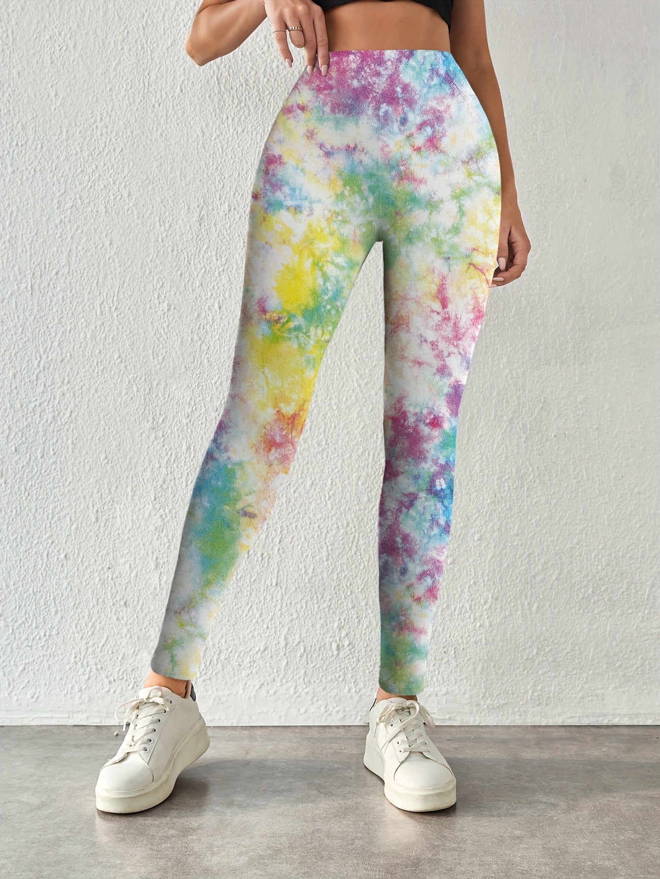 High Waist Stretchy Tie Dye Skinny Leggings for Women, Casual Everyday Wear, Comfortable and Soft