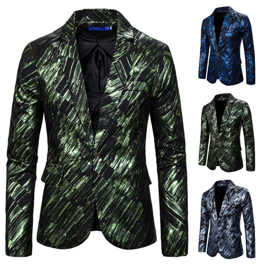 Fashion Print European Size Single-breasted Men's Suits-Aria Doejay