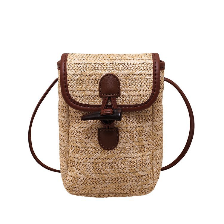 Women's Simple Casual Straw Phone Crossbody Bag