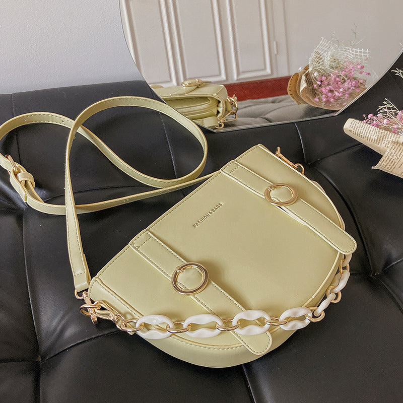 Fashion Plain Single Shoulder Messenger Saddle Bag Female Bag