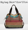 KVKY Brand Fashion Canvas Bag Brand Women Handbag Classic Patchwork Casual Female Shoulder Bags Striped Rainbow Purse Pouch-Aria Doejay