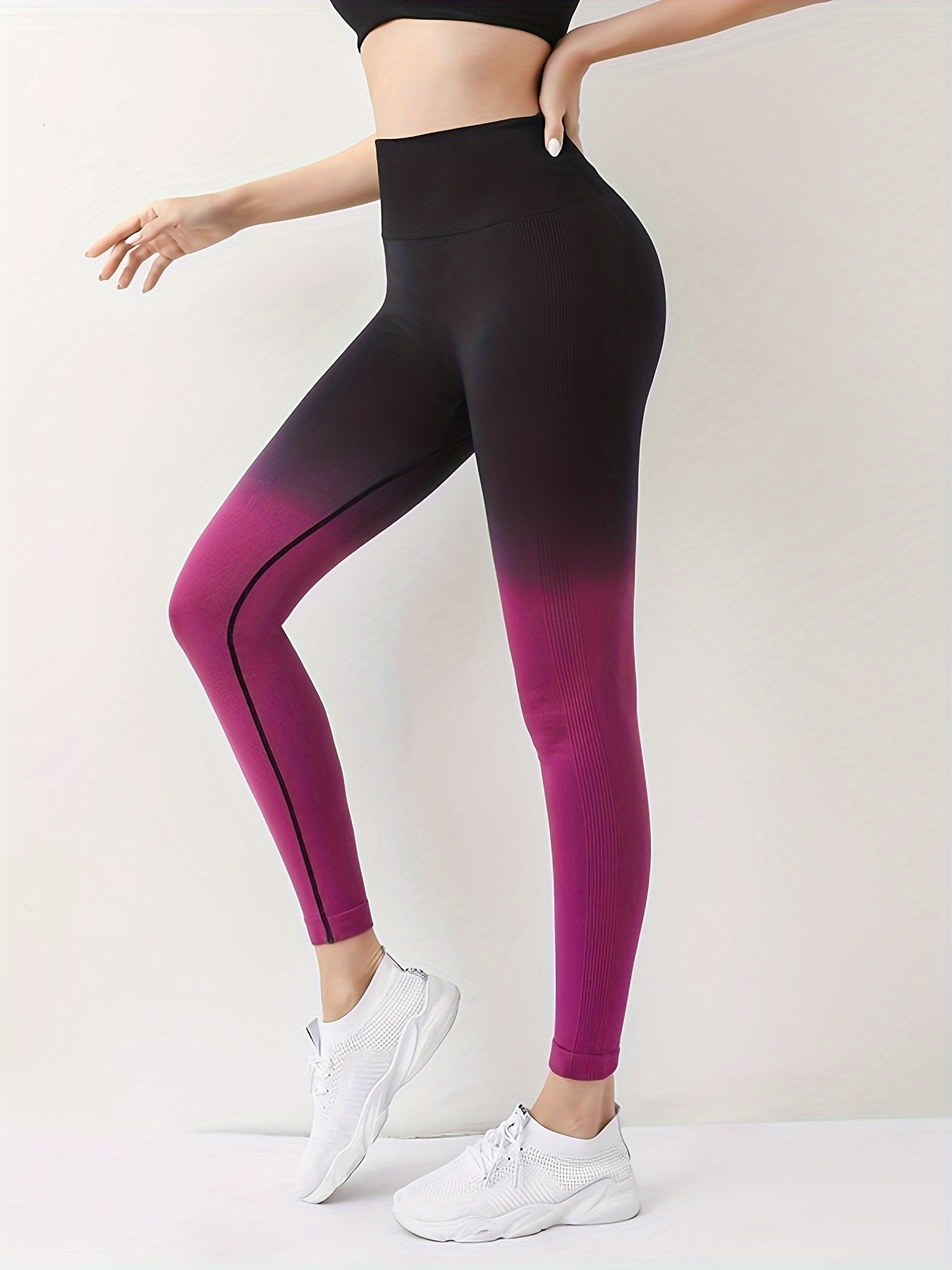 Hip Lifting Pilates Gradient Yoga Pants, Cycling Running Fitness Pants