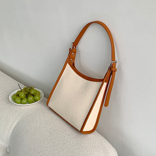 Female Summer New Stitching Shoulder Handbag Fashion All-match Niche High Sense Underarm Bag