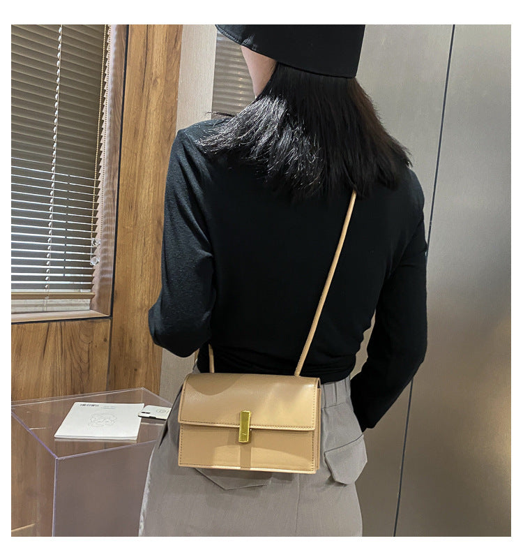 Lock leather shoulder bag messenger female bag