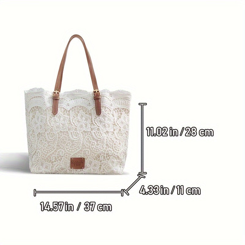 Chic Summer Beach Tote Bag for Women - Spacious Shoulder Handbag with Magnetic Closure, Durable Polyester Lining, Perfect for Travel & Vacation Essentials