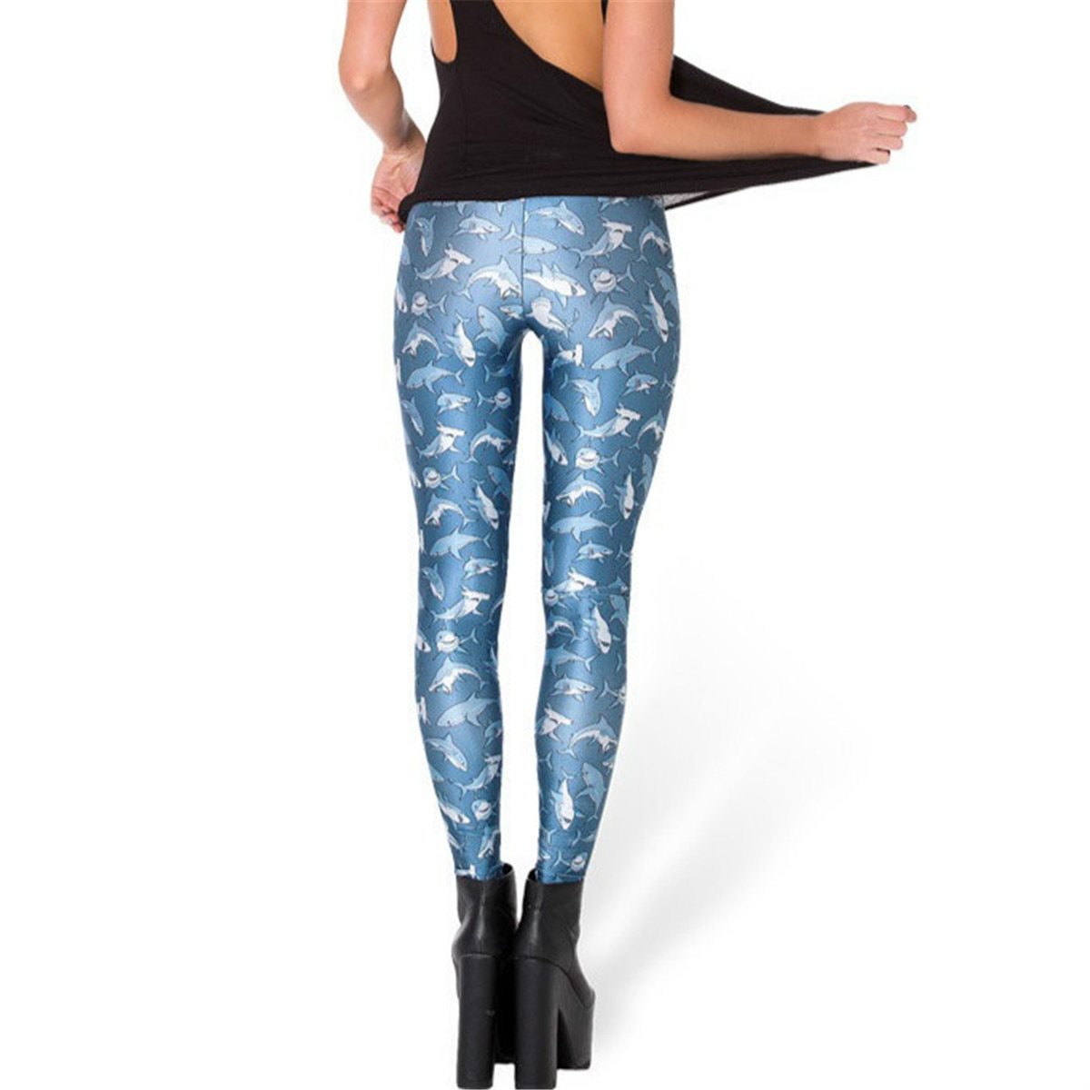 Fashion Snow White Wizard Mermaid Slim Leggings-Aria Doejay