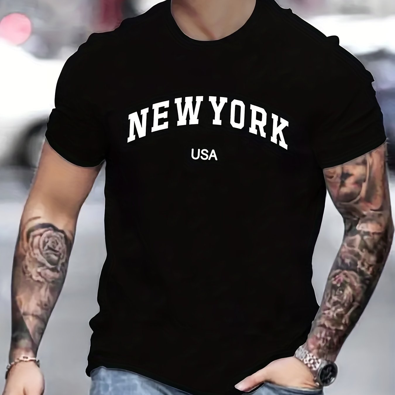 Men's Summer New York Printed 100 Cotton Large Loos Short Sleeve-Aria Doejay