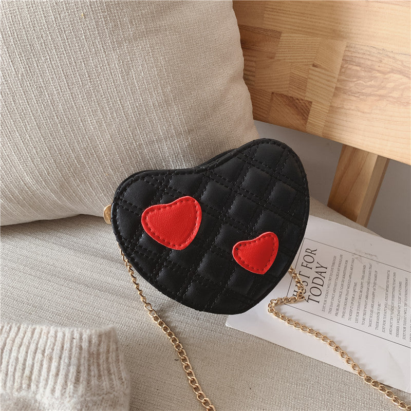 One shoulder crossbody bag for children with hearts