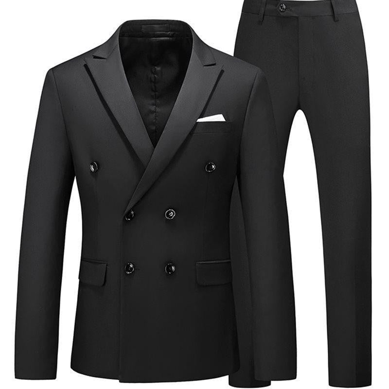 Men 2 Pieces Slim Fit Casual Tuxedo Suit Male Suits Set-Aria Doejay