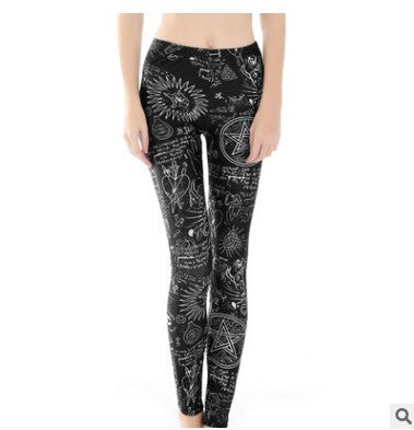 Digital printing leggings tights nine pants women-Aria Doejay